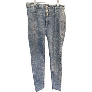 Refuge Super Skinny Jeans Size 14 High Waist Columbian Style Acid Wash